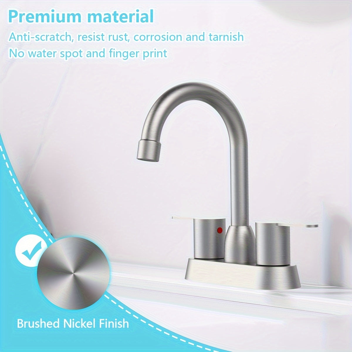 4-Inch Stainless Steel RV Faucet - Hot & Cold Water, Sleek Design