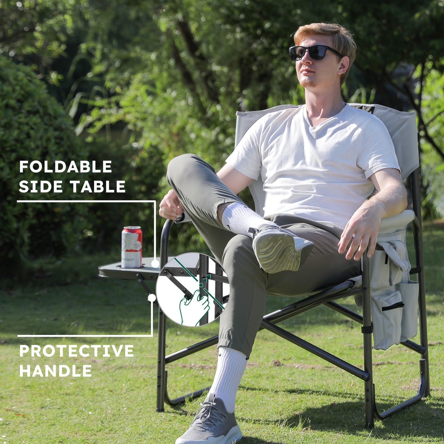 [600 Lbs Capacity Ergonomic Chair] Durable Build| Colegence XXL Oversized Director's Chair, 600 Lbs Capacity