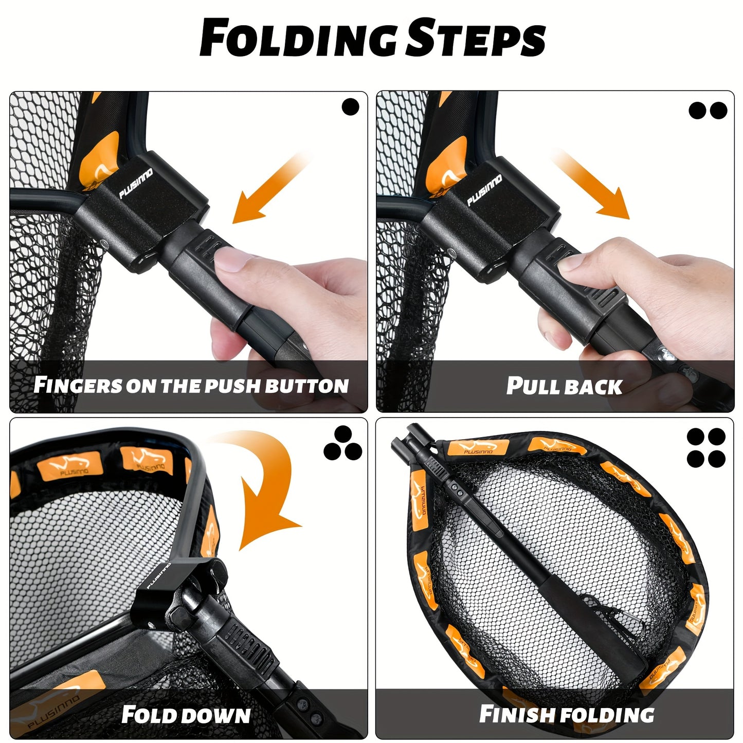 Floating Fishing, Rubber Coated Landing Net for Easy Catch & Release for Easy Transportation & Storage