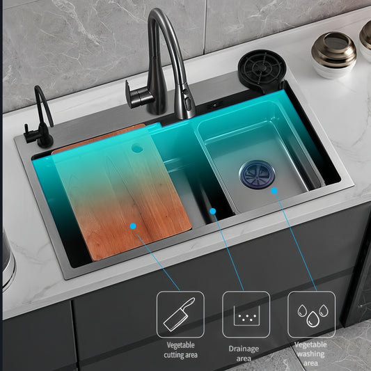 Large Sink, Equipped With Detachable Faucet, Advanced Drainage Filter And Accessories