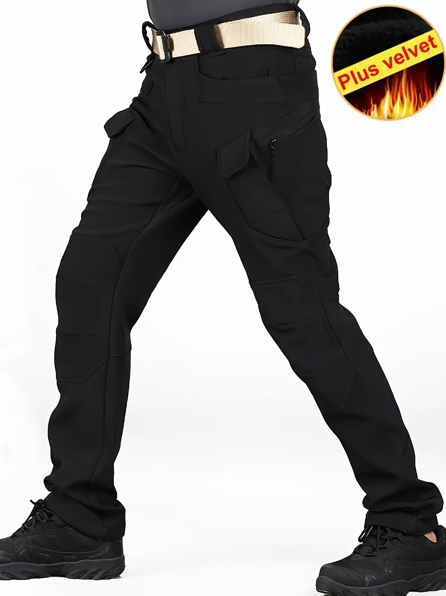 Men's Fleece Lined Ultimate Thermal Tactical Pants - Waterproof, Windproof, Multi-Pocket, Loose Fit