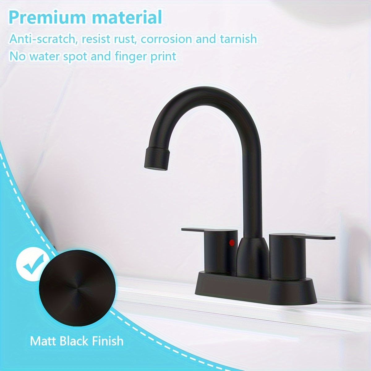 4-Inch Stainless Steel RV Faucet - Hot & Cold Water, Sleek Design