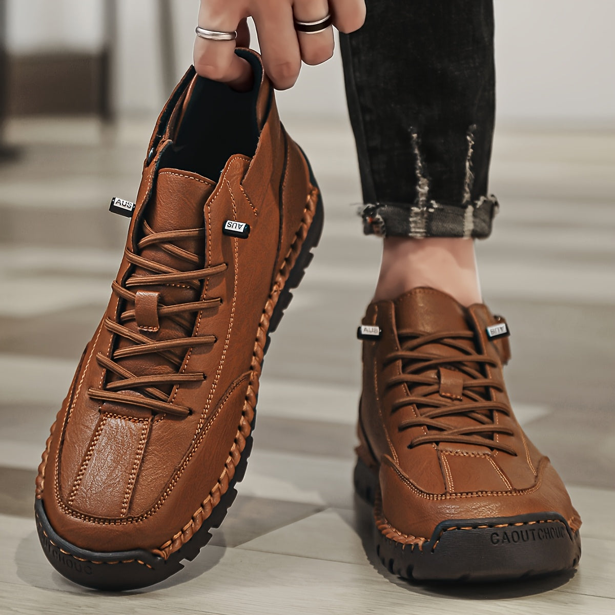 Ankle Boots Hand-sewn Outdoor Work Shoes