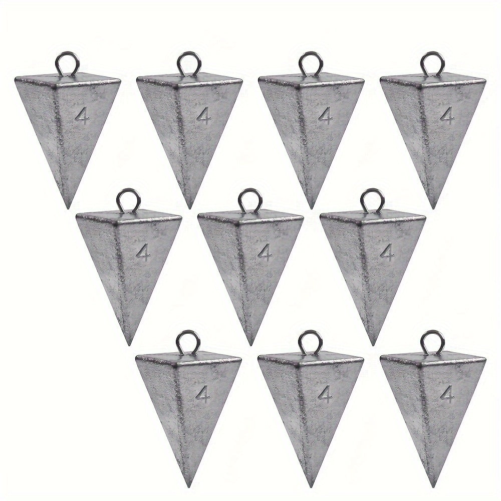 6/10pcs Pyramid Sinkers Fishing Weights Fishing Sinkers, available weights are 1oz, 2oz, 3oz, 4oz, 5oz, 6oz, 8oz