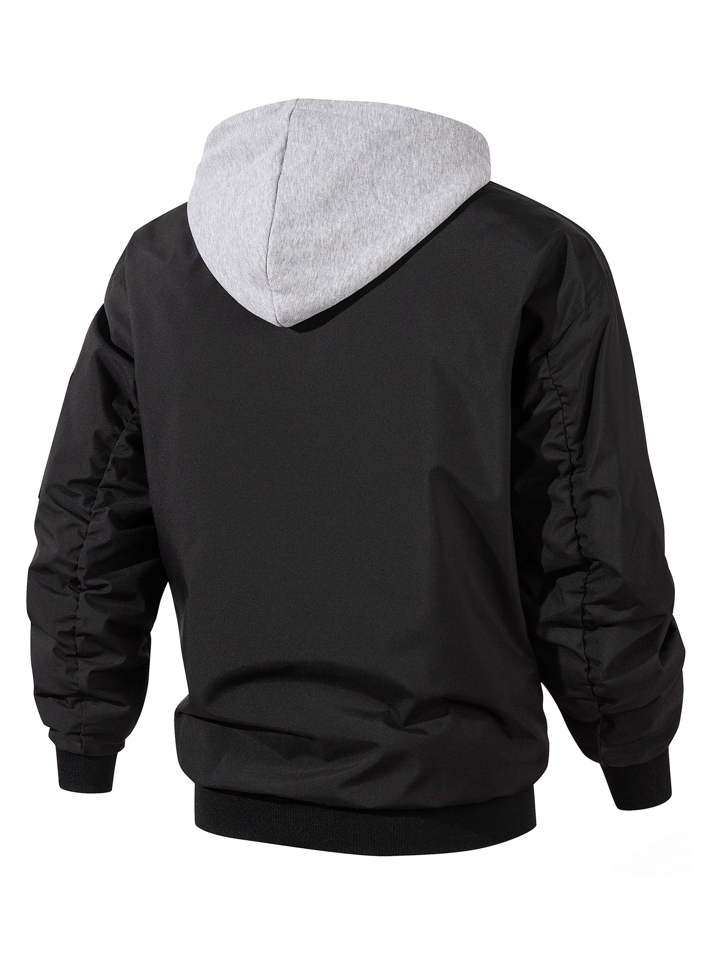 Men's Solid Color Windproof Soft Shell Jacket, Multi-pocket Design