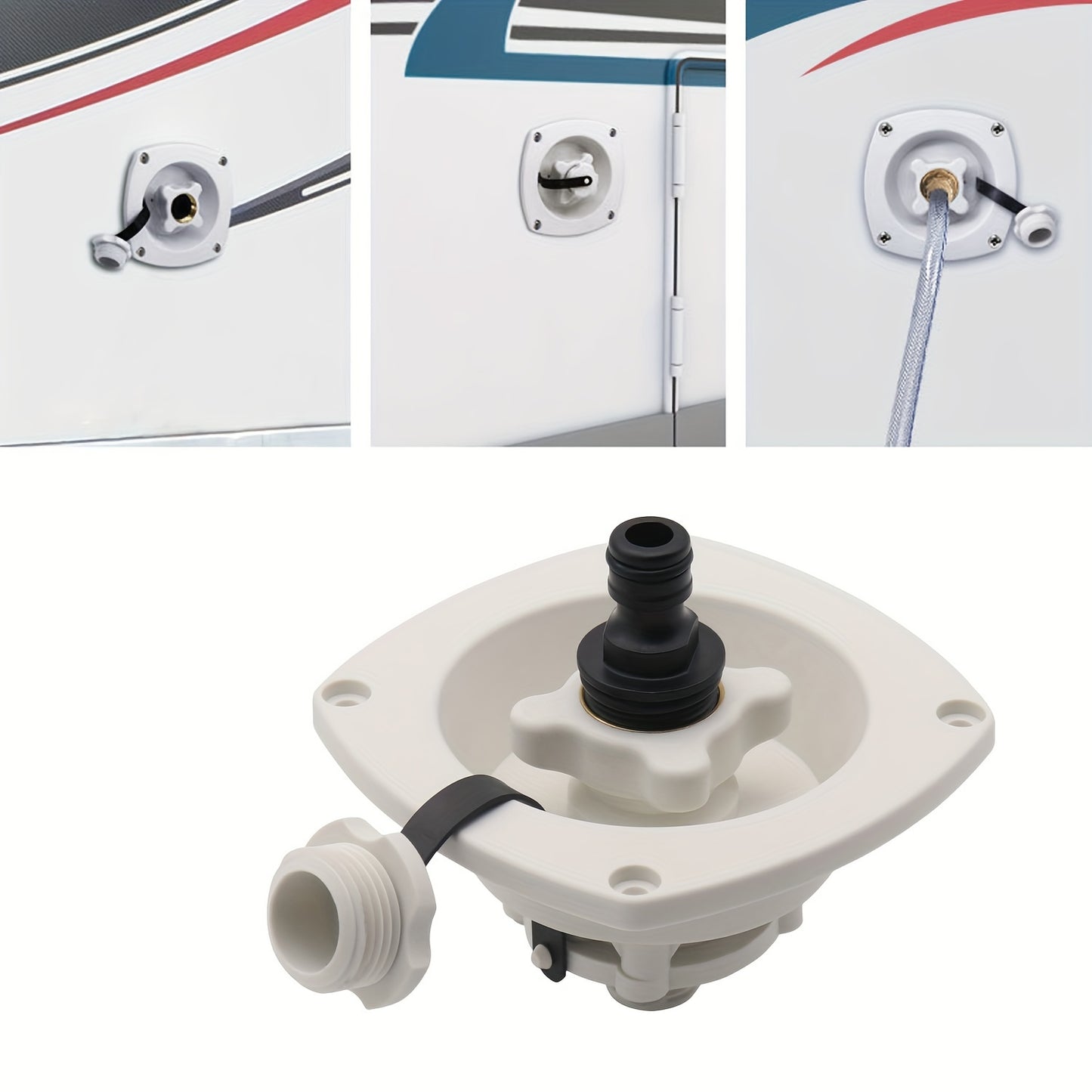 RV/Camper, Water Inlet with Pressure Regulator & Built-In Check Valve