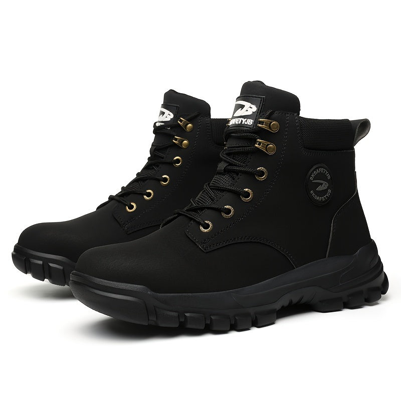 Men's Vintage High-Top Hiking Boots - Waterproof, Anti-Smashing, Comfortable & Durable