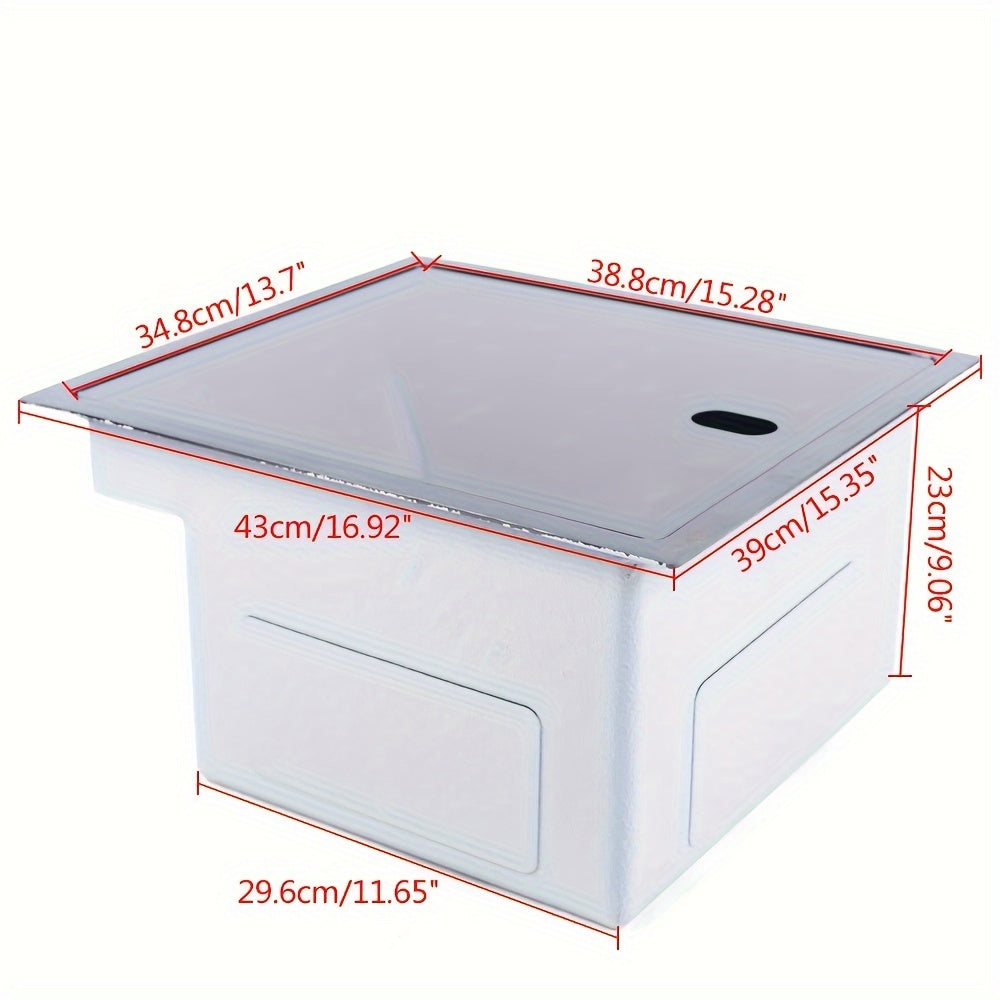 RV Kitchen Sink Bar Sink With Folding Faucet, Cover, Drain Pipe And Strainer Full Set