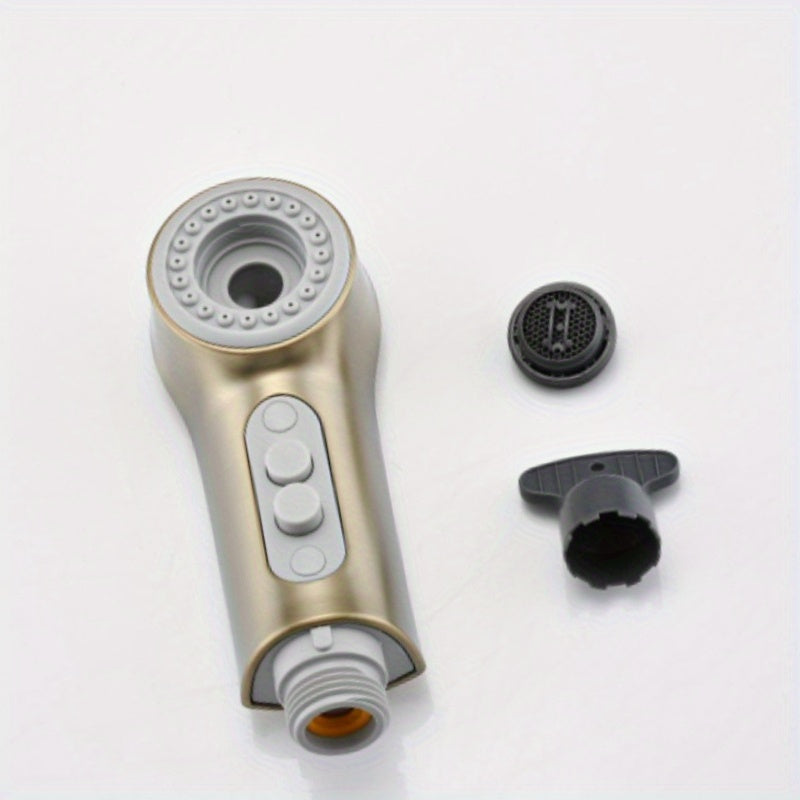 Elegant Golden Widespread Bathroom Sink Faucet with Pull-Out Sprayer