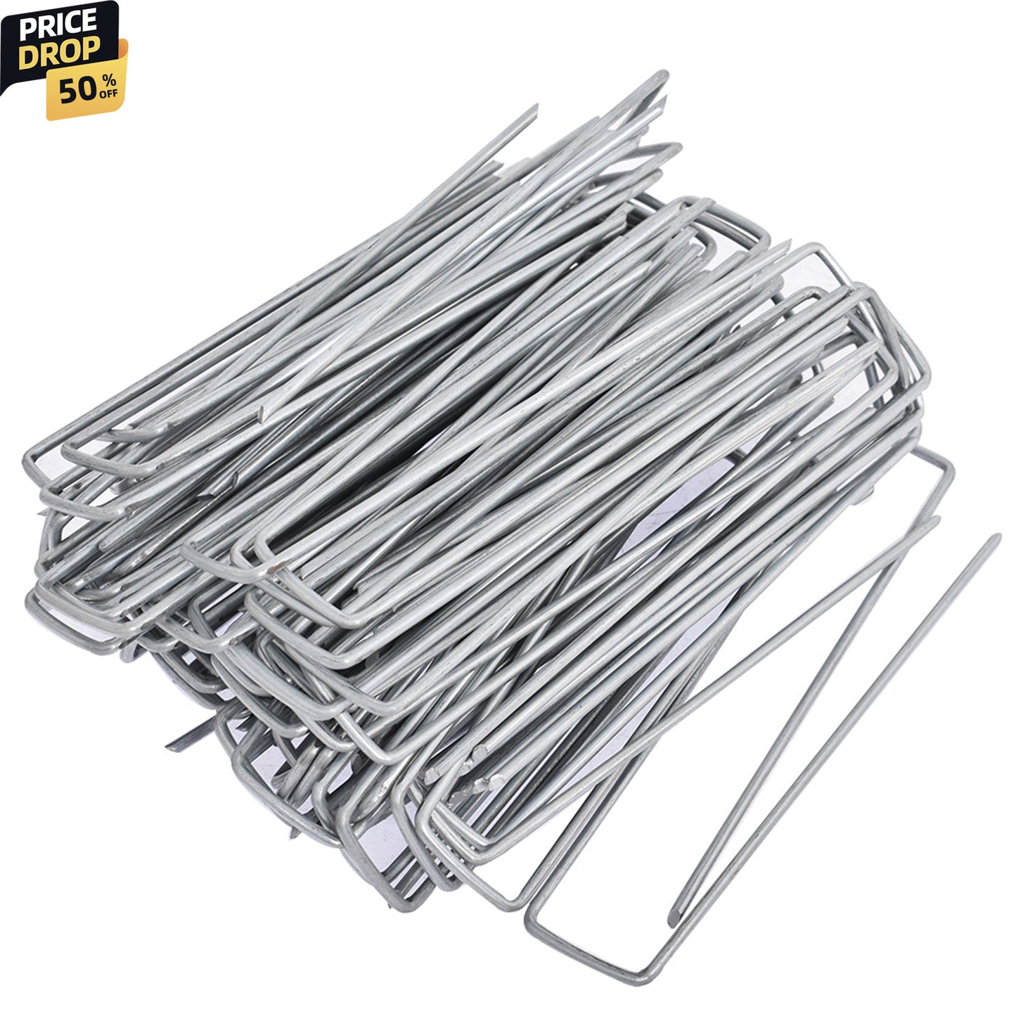 6 Inch 200 Pcs 3mm Weed Staples Galvanized Landscape Staples Heavy Duty Garden Stakes Fit For Weed Barrier Fabric