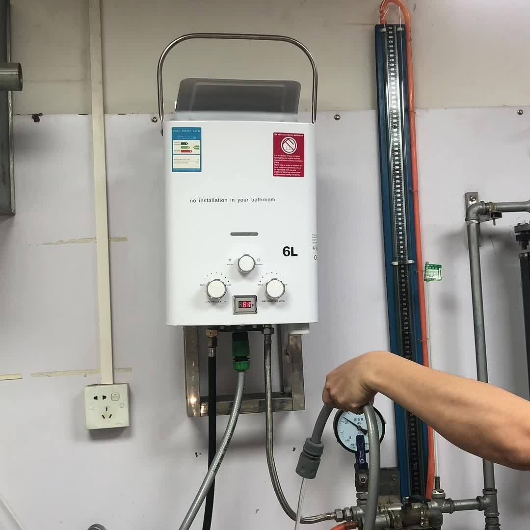 Portable Tankless Water Heater - 6L, 1.58GPM Propane, Overheat Protection