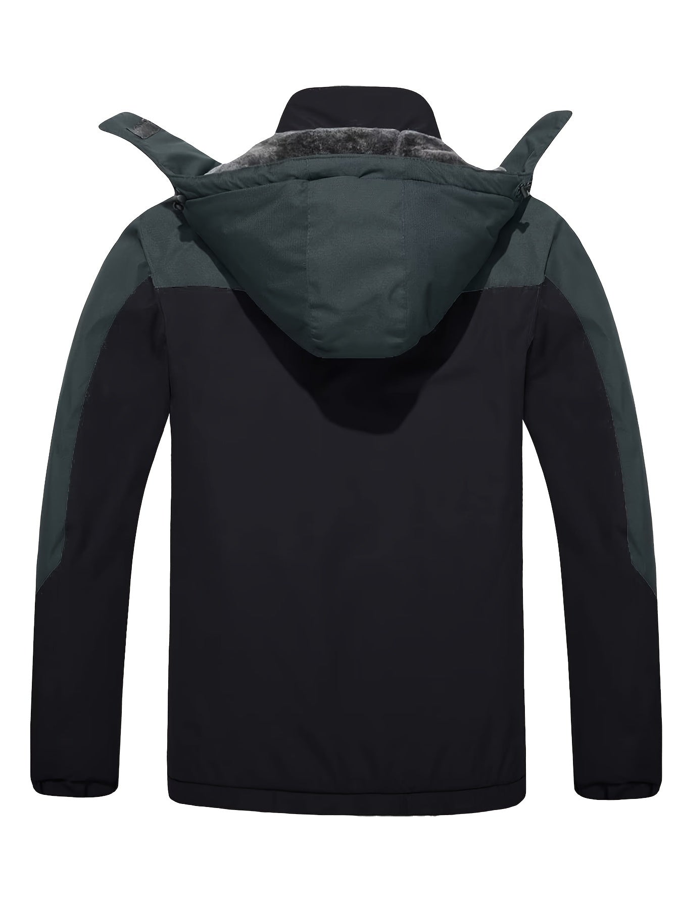 Men Winter Ski Snow Jacket - Multiple Zipper Pockets, Large Storage, Removable Hood, Adjustable Cuffs