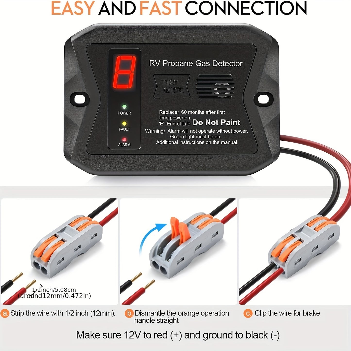 RV Propane Gas Detector, Digital LP Gas Alarm
