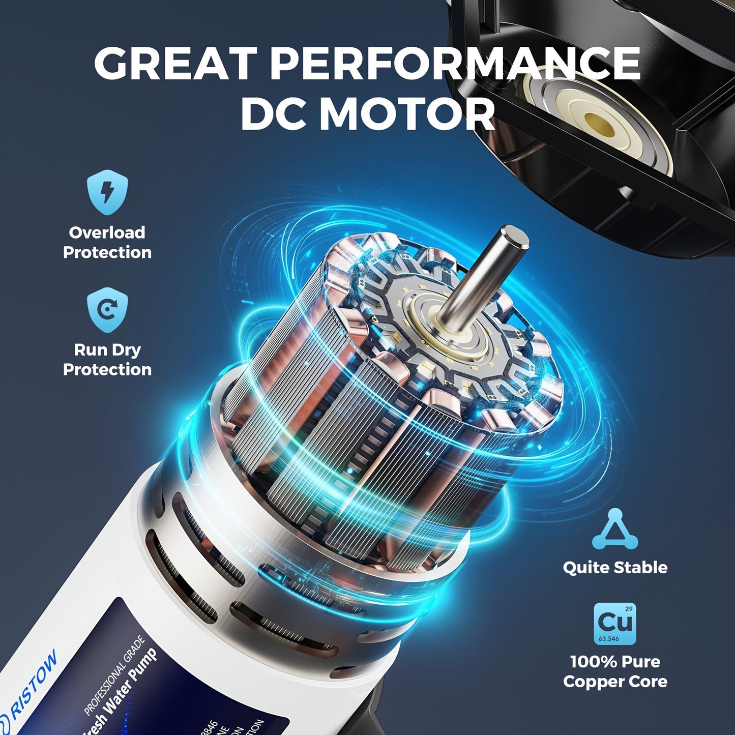 High-Performance 12V RV Water Pump - 3.5GPM, 50PSI Self-Priming Diaphragm with Filter & Adapter for RVs