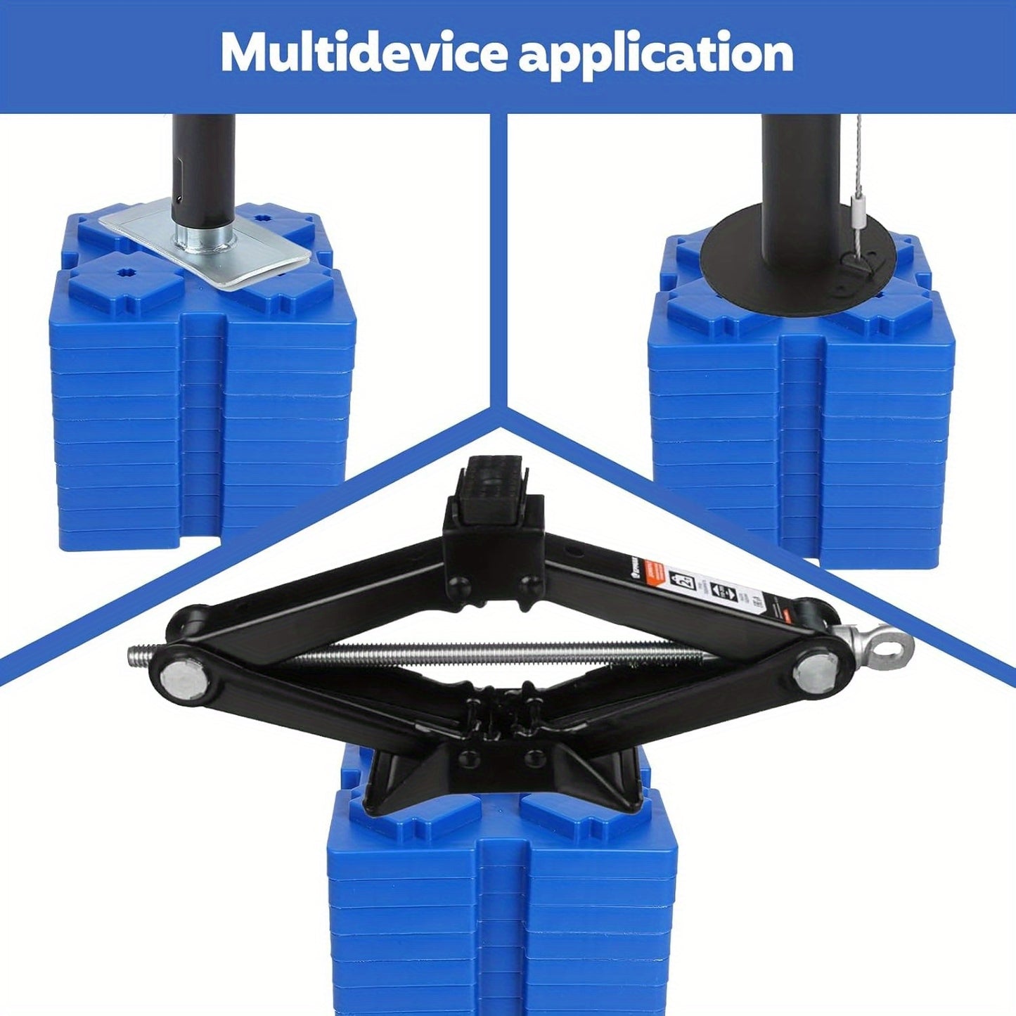 Rv Leveling Blocks, 10 Pack Trailer Accessories with Carrying Bag, Stackable Jack Pads, Interlocking Nested Design to Leveling Single and Dual Wheels