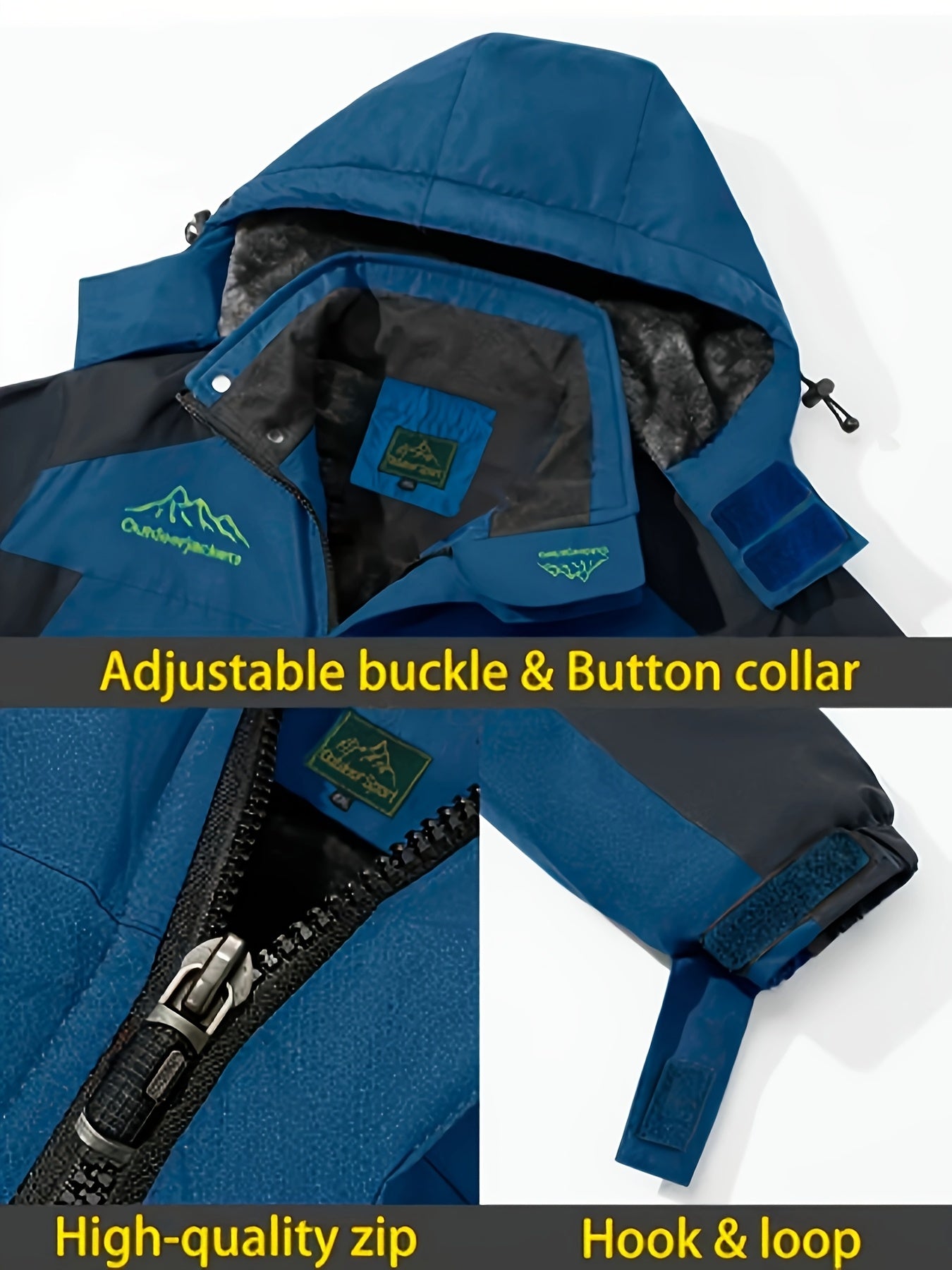 Men's Winter Sports Jacket with Detachable Hood