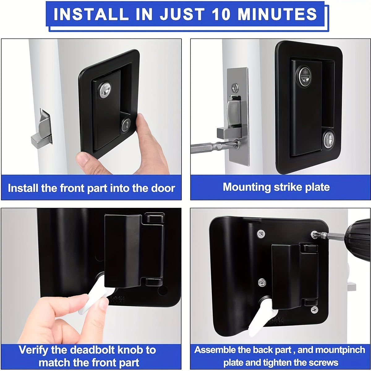 RV Door Lock Replacement Kit With Keys, Durable, Corrosion Resistant