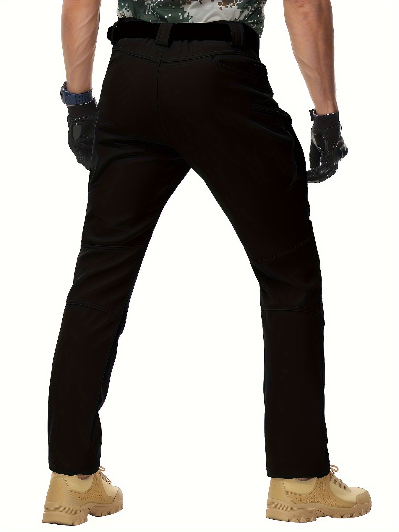 Men'S Tactical Cargo Pants, Solid Color with Multiple Pockets, Windproof Waterproof