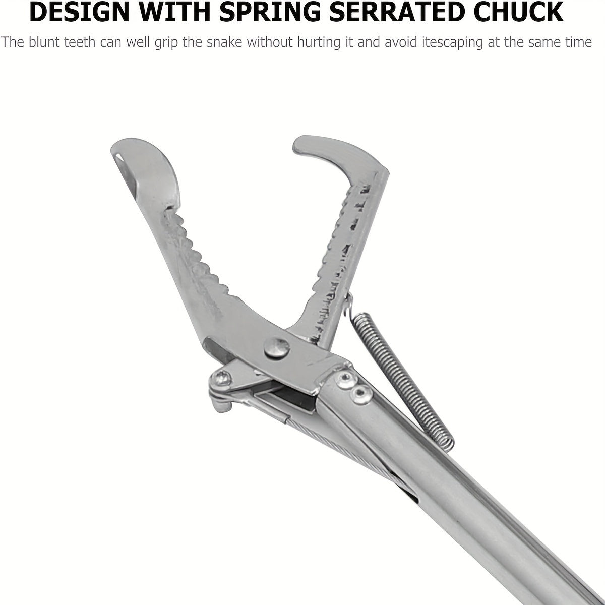 Stainless Steel Snake Stick, Folding Snake Grabber with Lock Snake Grabber Tool Ha Extended Claw Clamp for Secure Grip