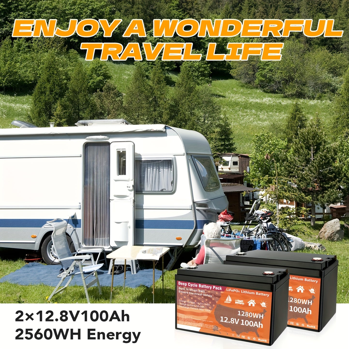 12V Lithium Battery 100AH With BMS And 8000 Deep Cycles