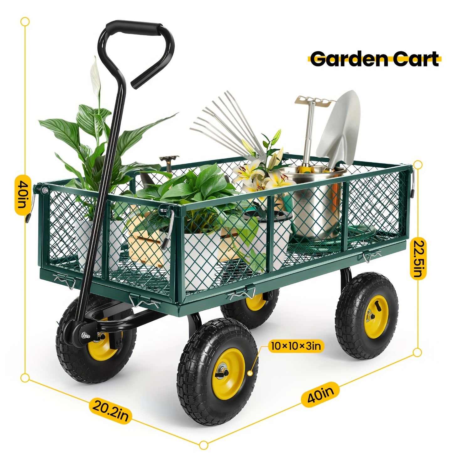 HOMDOX Garden Cart, Heavy Duty 880 Lbs Capacity