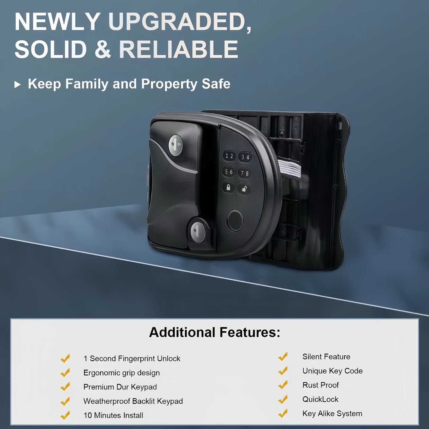 RV Door Lock Keyless Entry Keypad, Fingerprint Metal RV Keyless Entry Door Lock