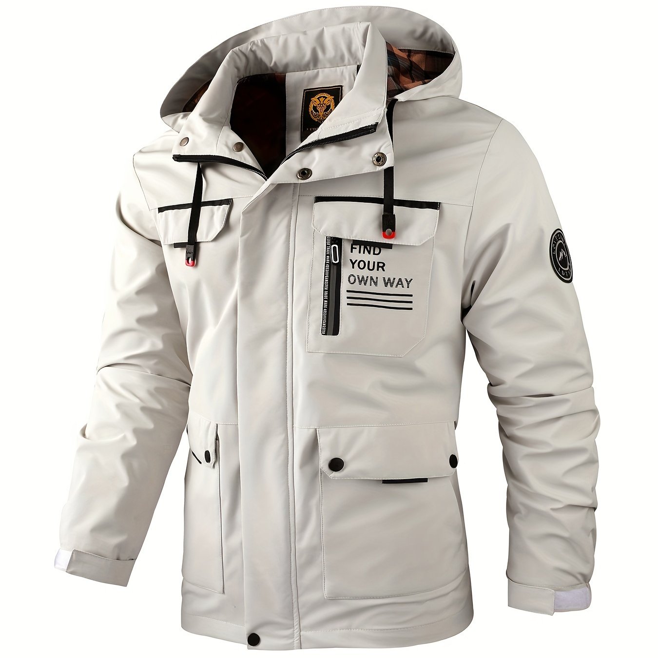 Men's Fashion Jacket - Casual Multi-Pocket, Outdoor Waterproof Windbreaker Jacket