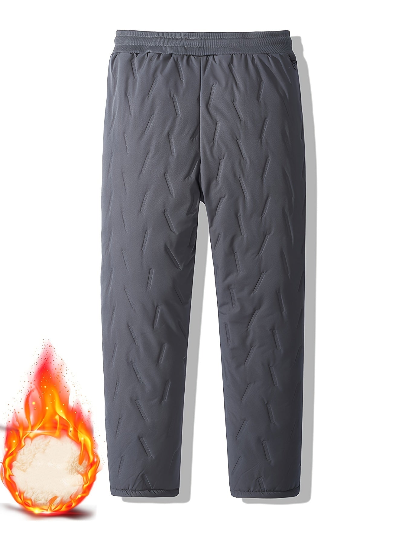 Men's Winter Warm Fleece Lined Pants, Straight Pants ,Thicken Thermal Trousers