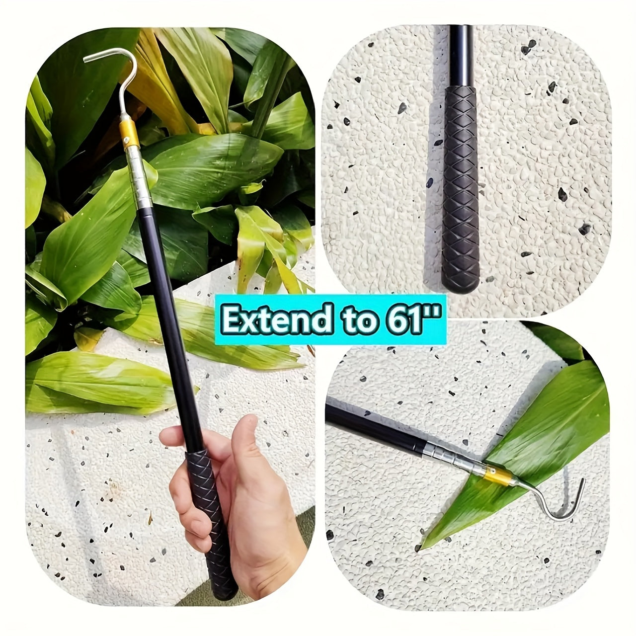 Stainless Steel Snake Hook with Secure Grip - 47" Reptile Catcher Stick for Safe Handling of Rattlesnakes, Copperheads