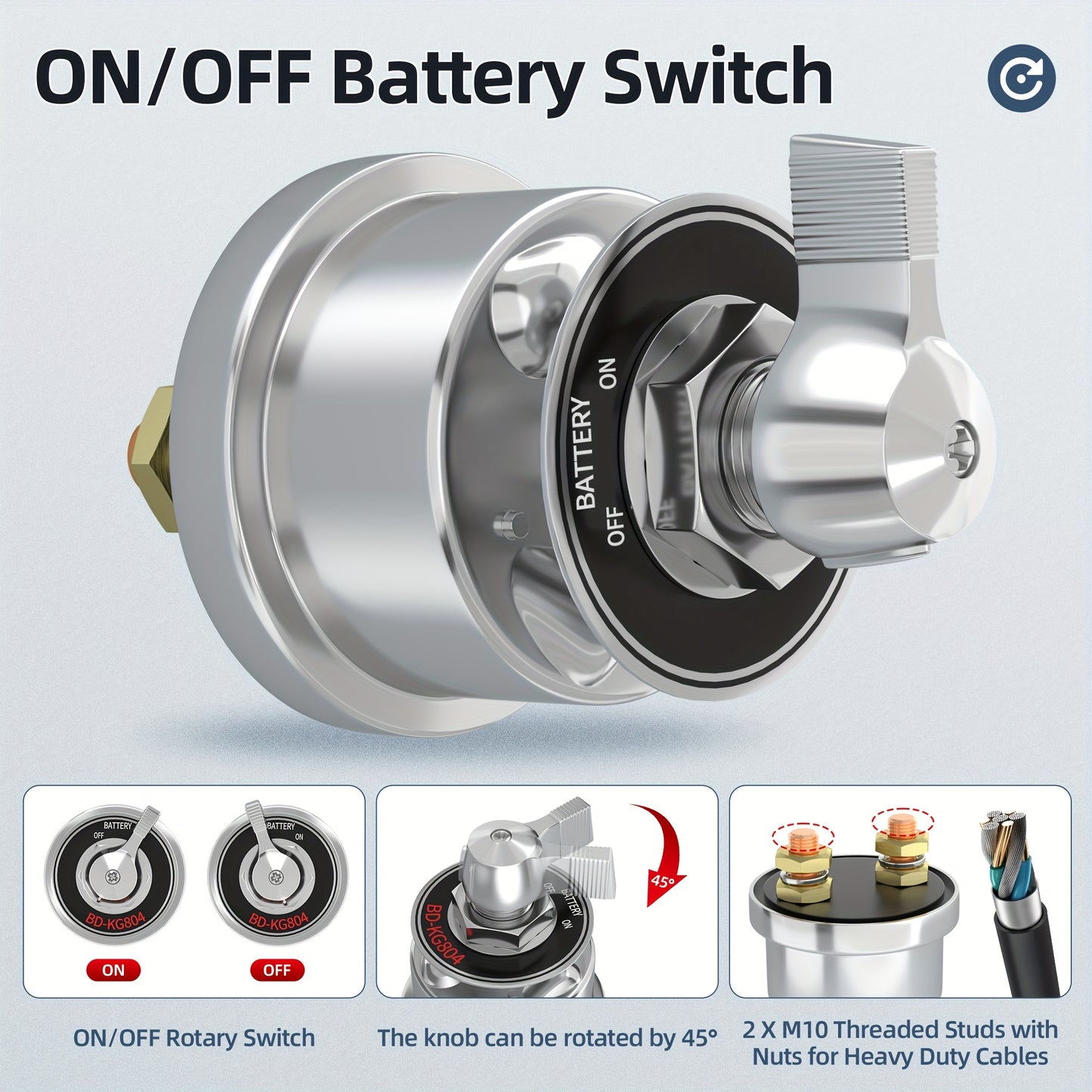 200A High Current Battery Cut Off Switch Heavy Duty Master Switch 12V Battery Disconnect Switch