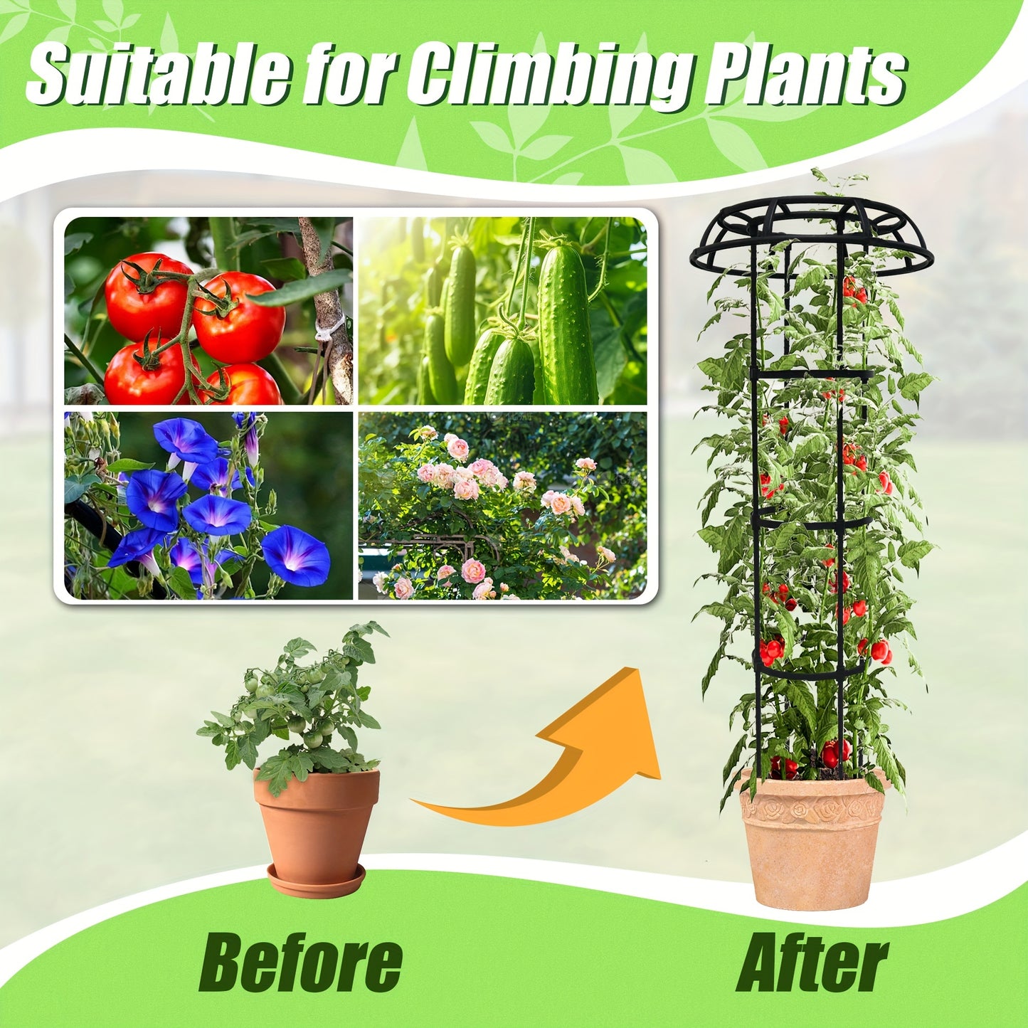 1PC 53 Inch Splicing Plant Mushroom Top Climbing Support Frame