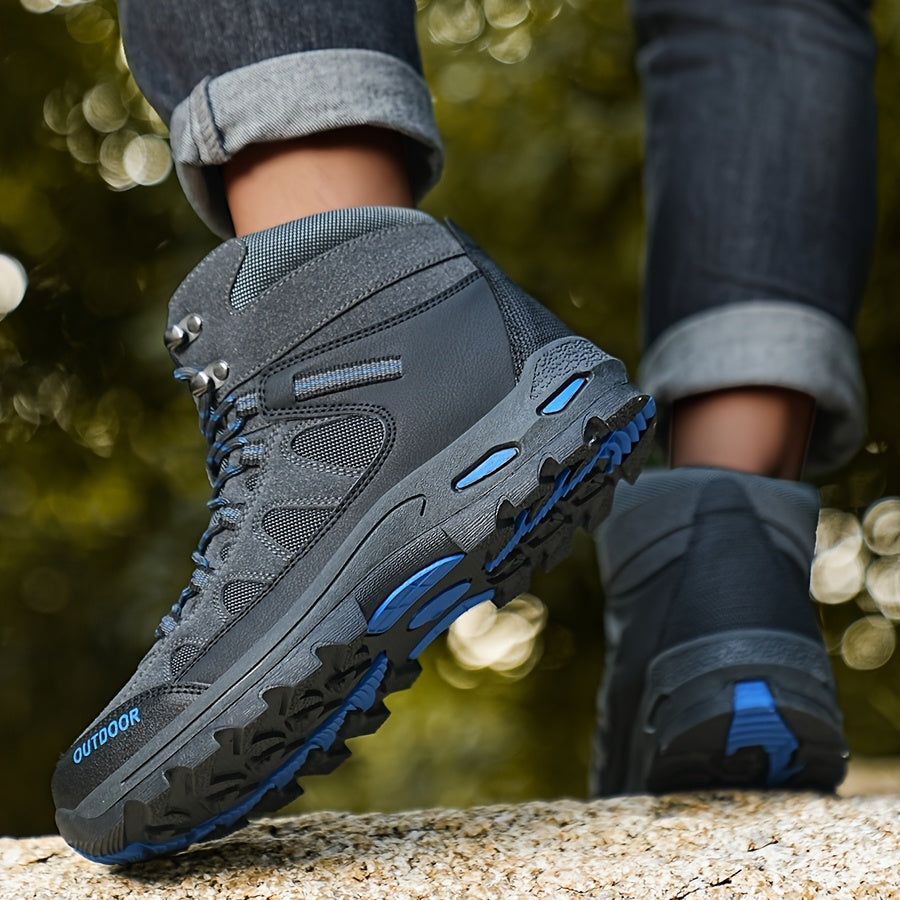 Women's Stylish Hiking Boots - Breathable, Lace-Up, Non-Slip Sole for Outdoor Adventures