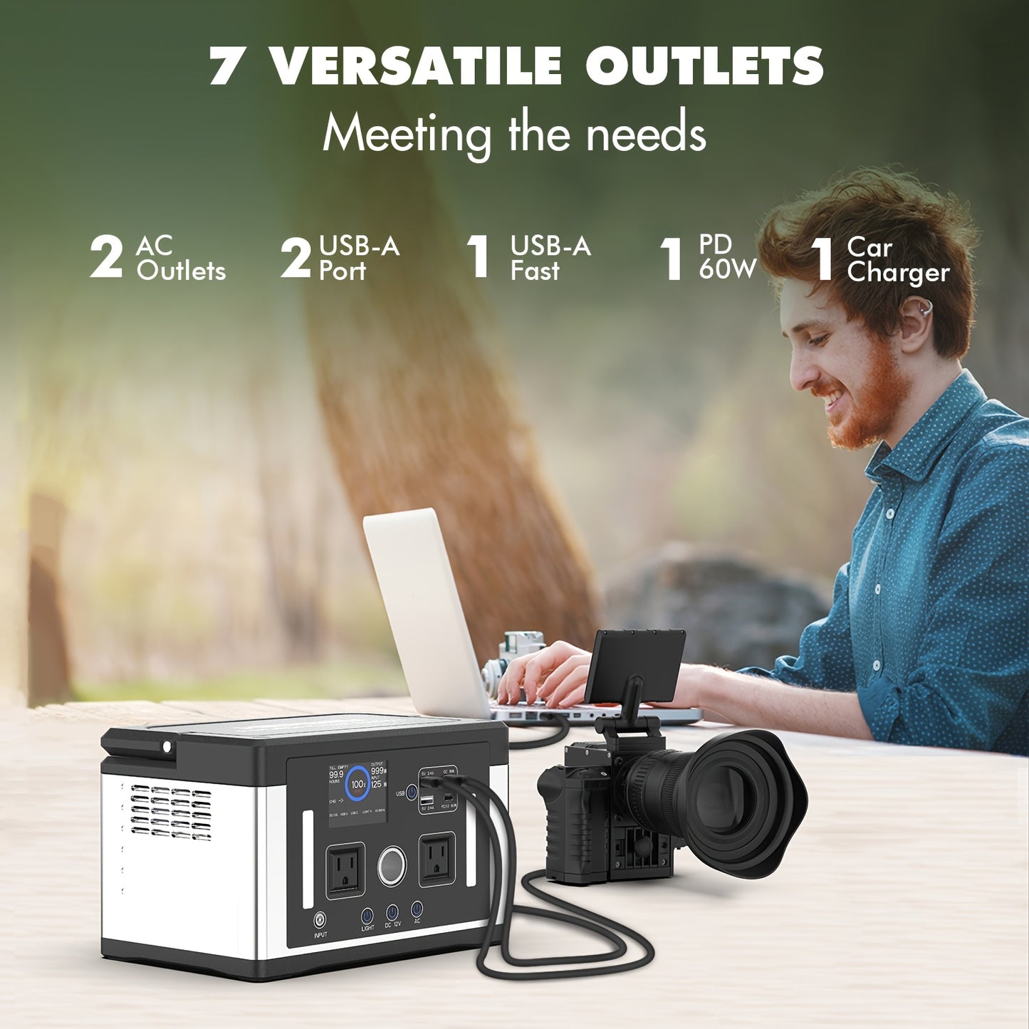 700W 577WH Solar Generator Watt Portable Power Station LiFePO4 Battery, With 120V AC Socket