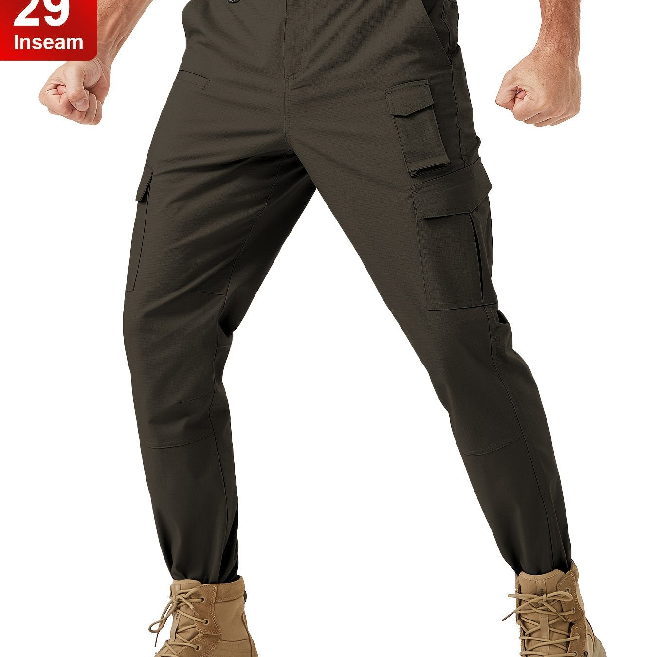 Plus Size Men's Tactical Hiking Pants With Carabiner Water Resistant Ripstop