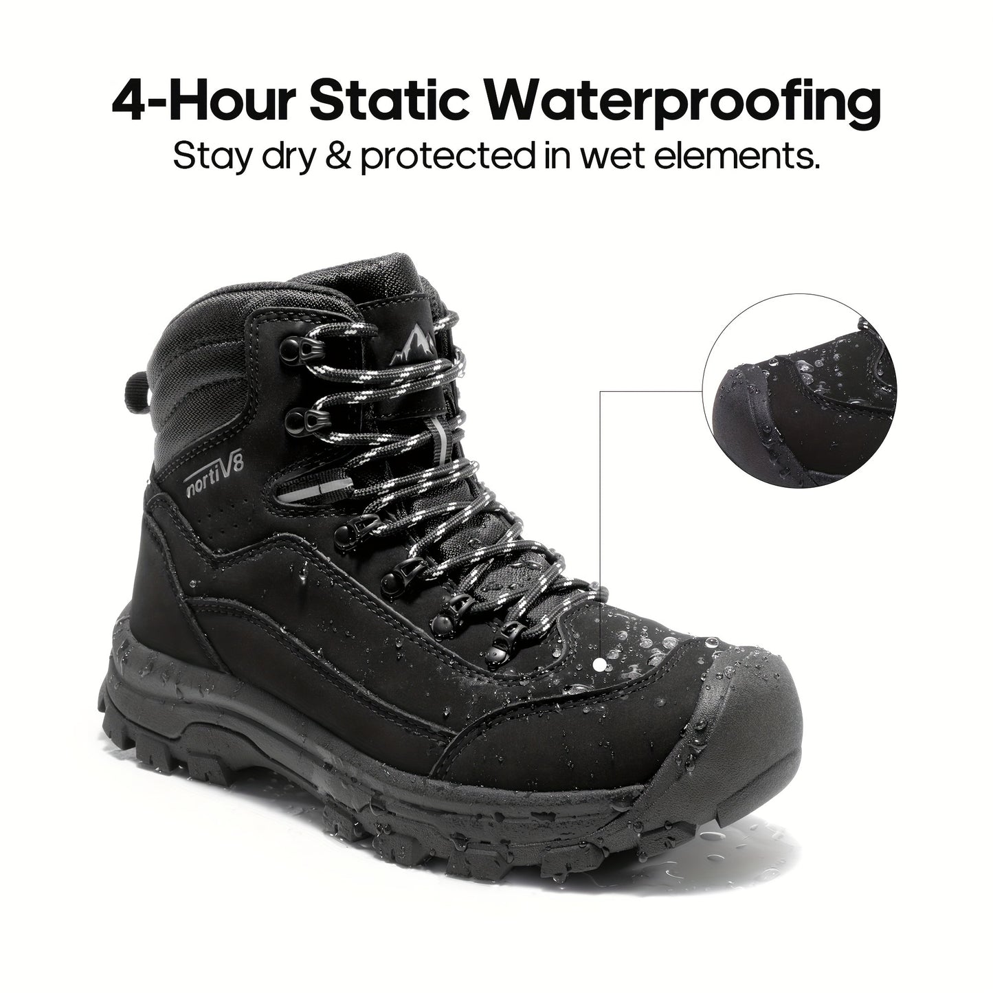 Women's Waterproof Hiking Boots - Durable Leather, Comfortable EVA Insole with Arch Support