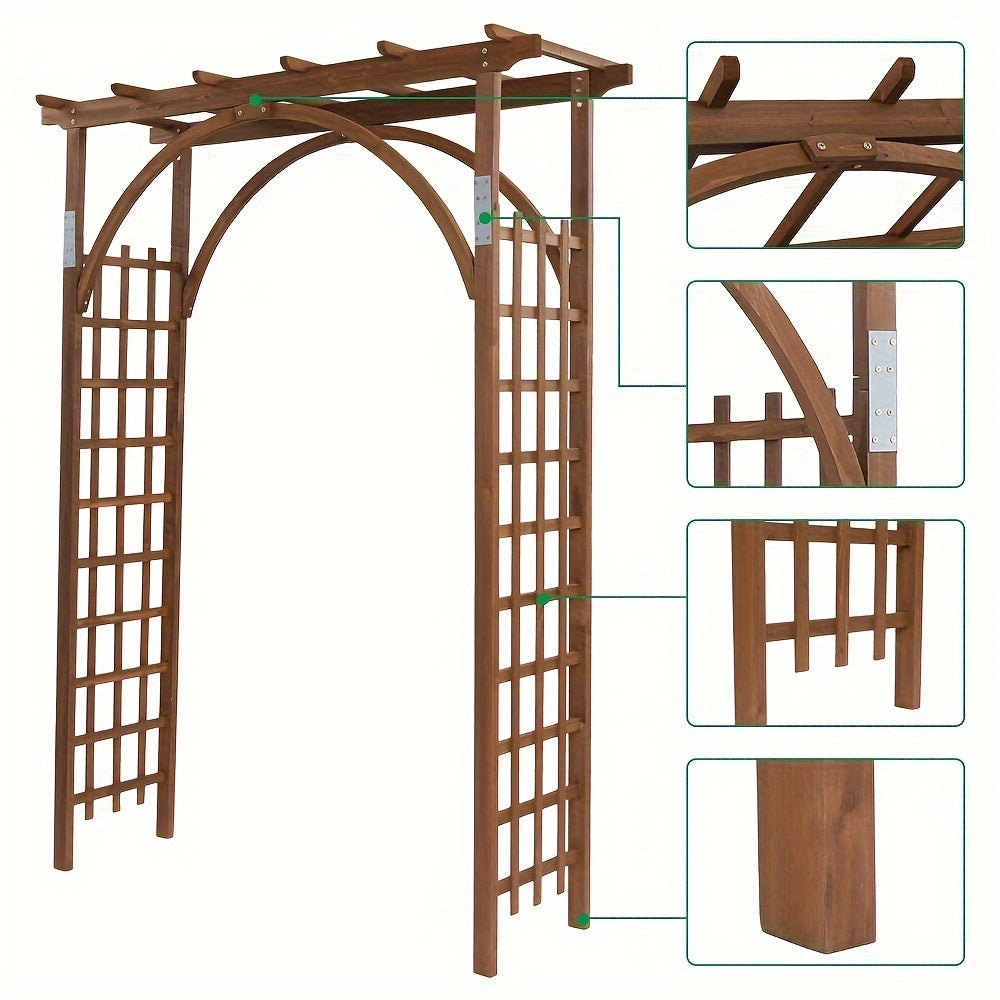 Beautiful And Practical Garden Arch Dark Brown
