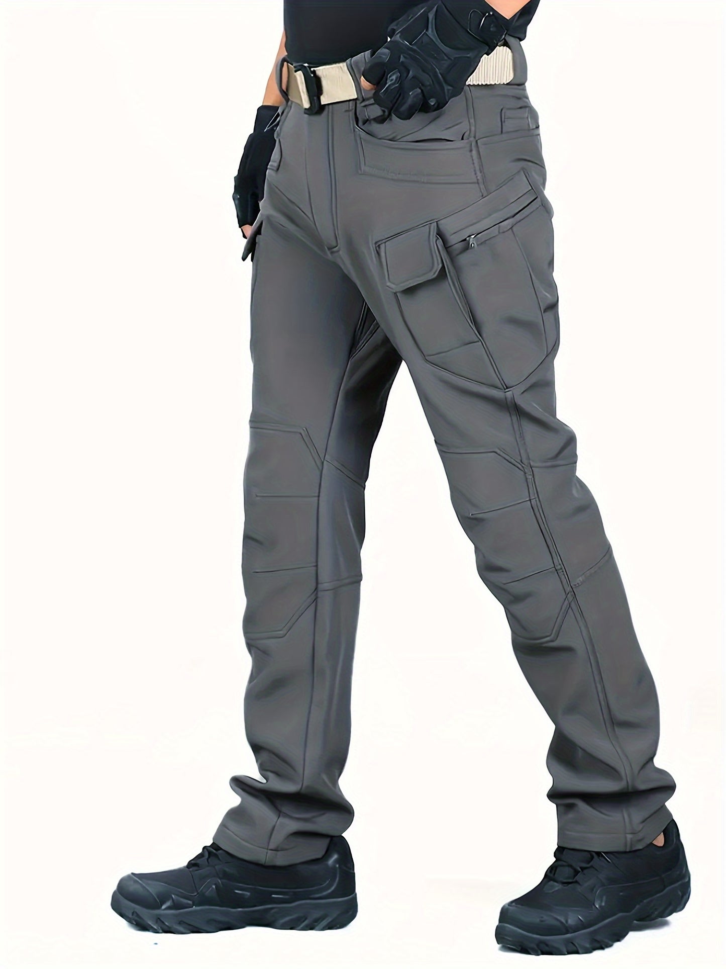 Men's Fleece Lined Ultimate Thermal Tactical Pants - Waterproof, Windproof, Multi-Pocket, Loose Fit