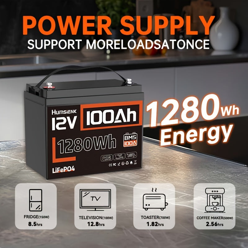 12V 100Ah LiFePO4 Battery - Low-temperature Shielding