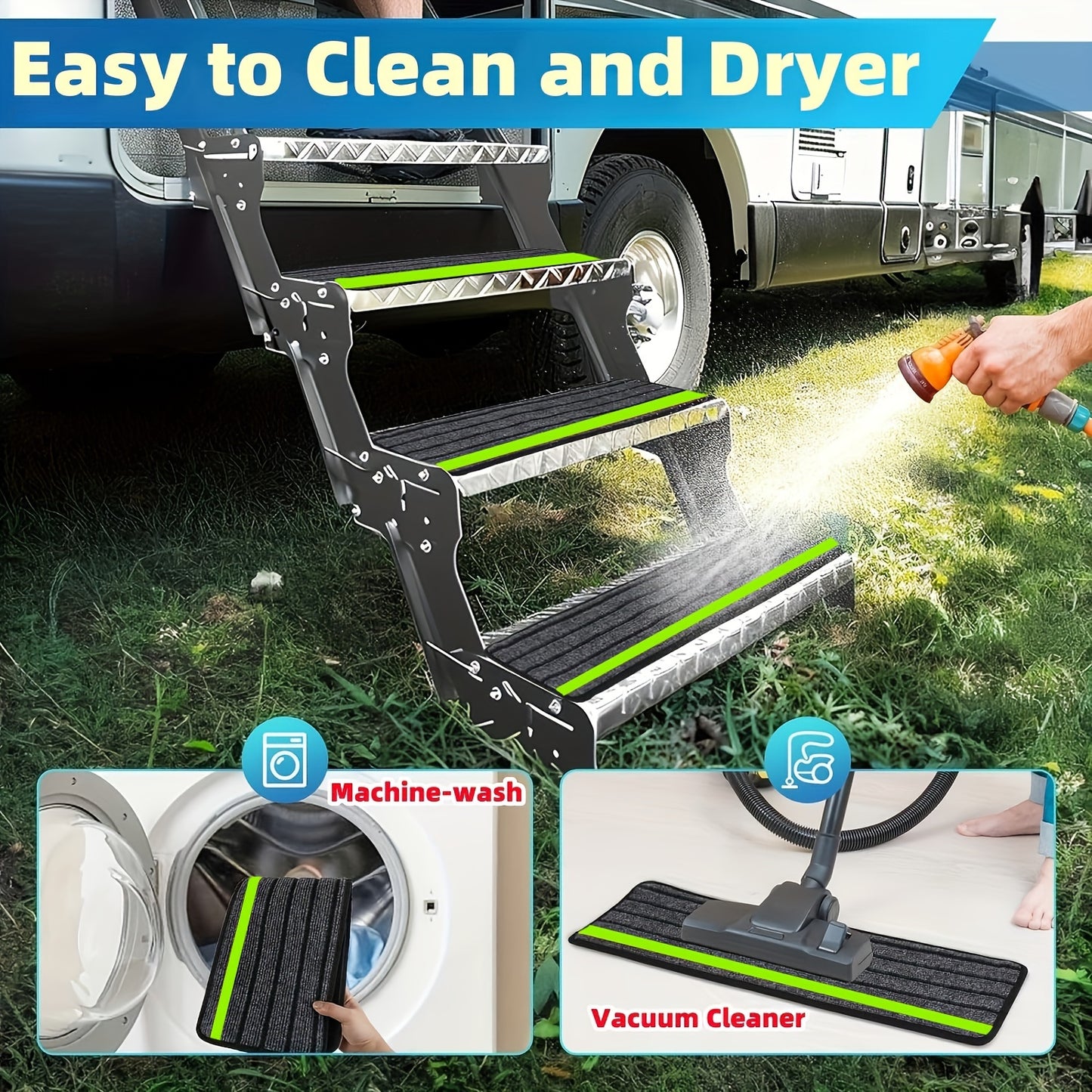 RV Step Covers - Enhanced Safety with Stylish Reflective Strips, Slip-Resistant