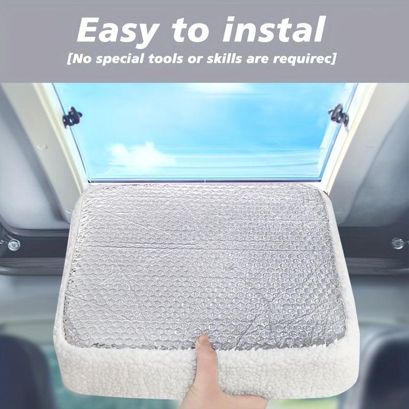 Easy-Install RV Skylight Insulator Cover, 14"x14" - Reflective Surface, Triple-Layer Heat Reduction