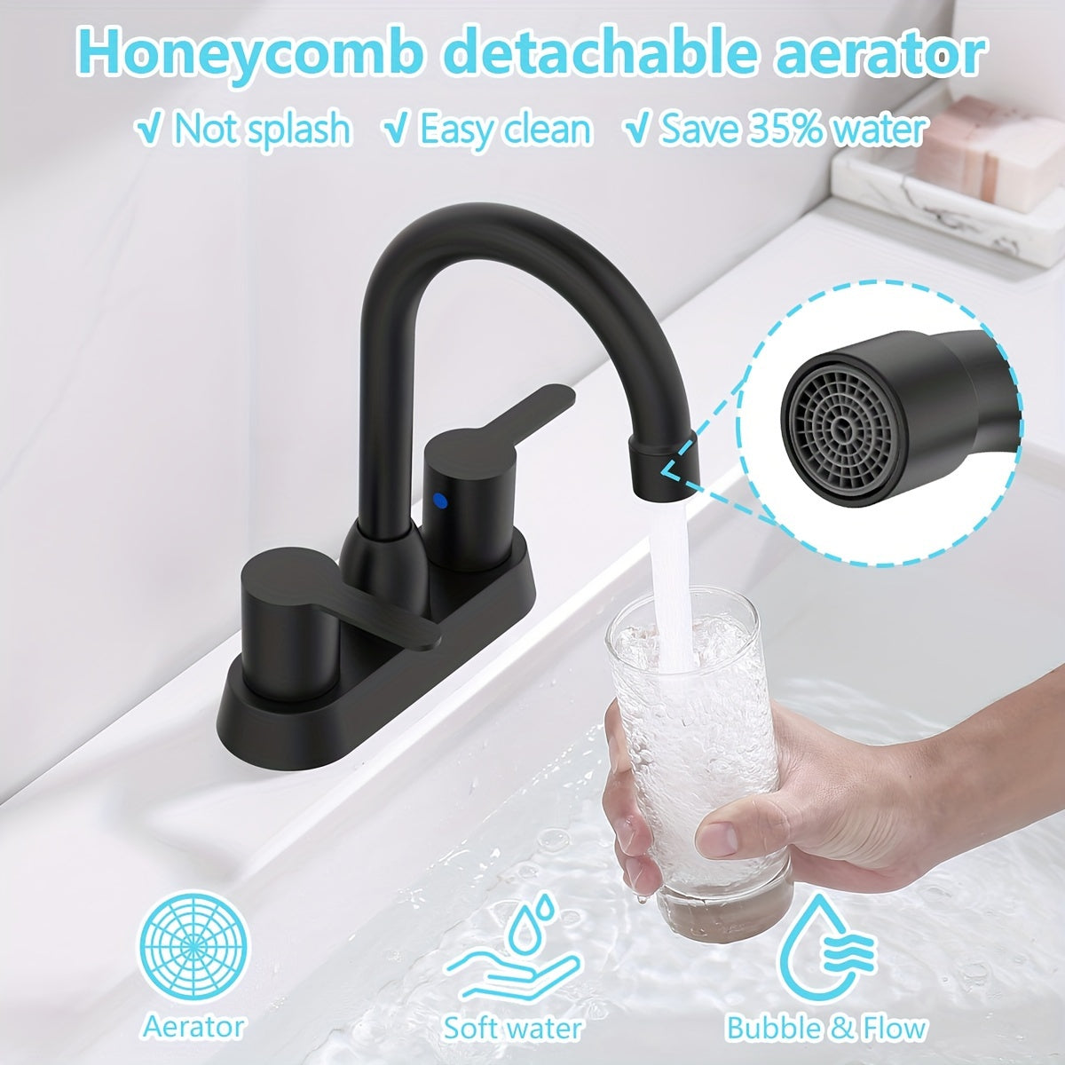 4-Inch Stainless Steel RV Faucet - Hot & Cold Water, Sleek Design