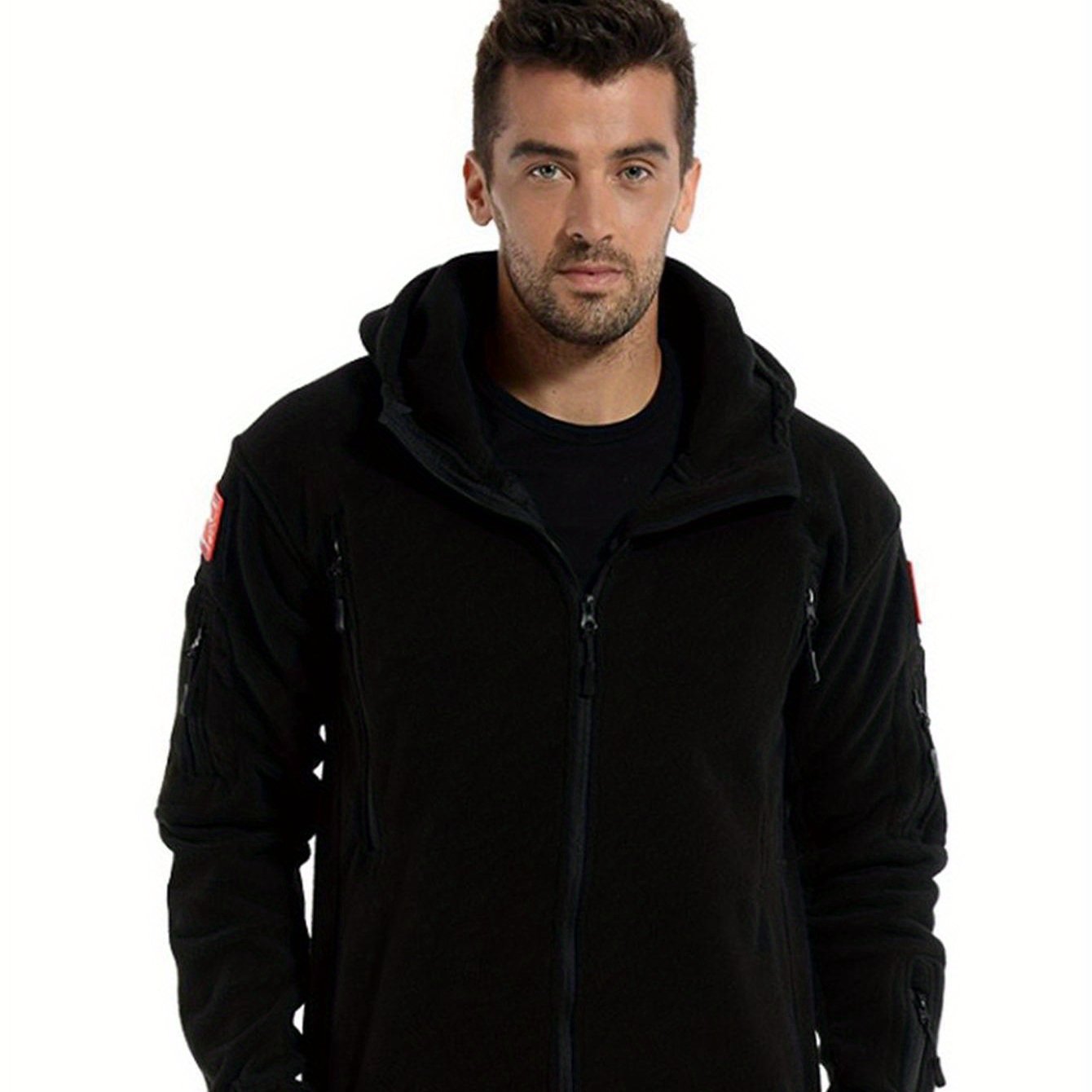 Men's Windproof & Water-Resistant Fleece-Lined Hooded Jacket