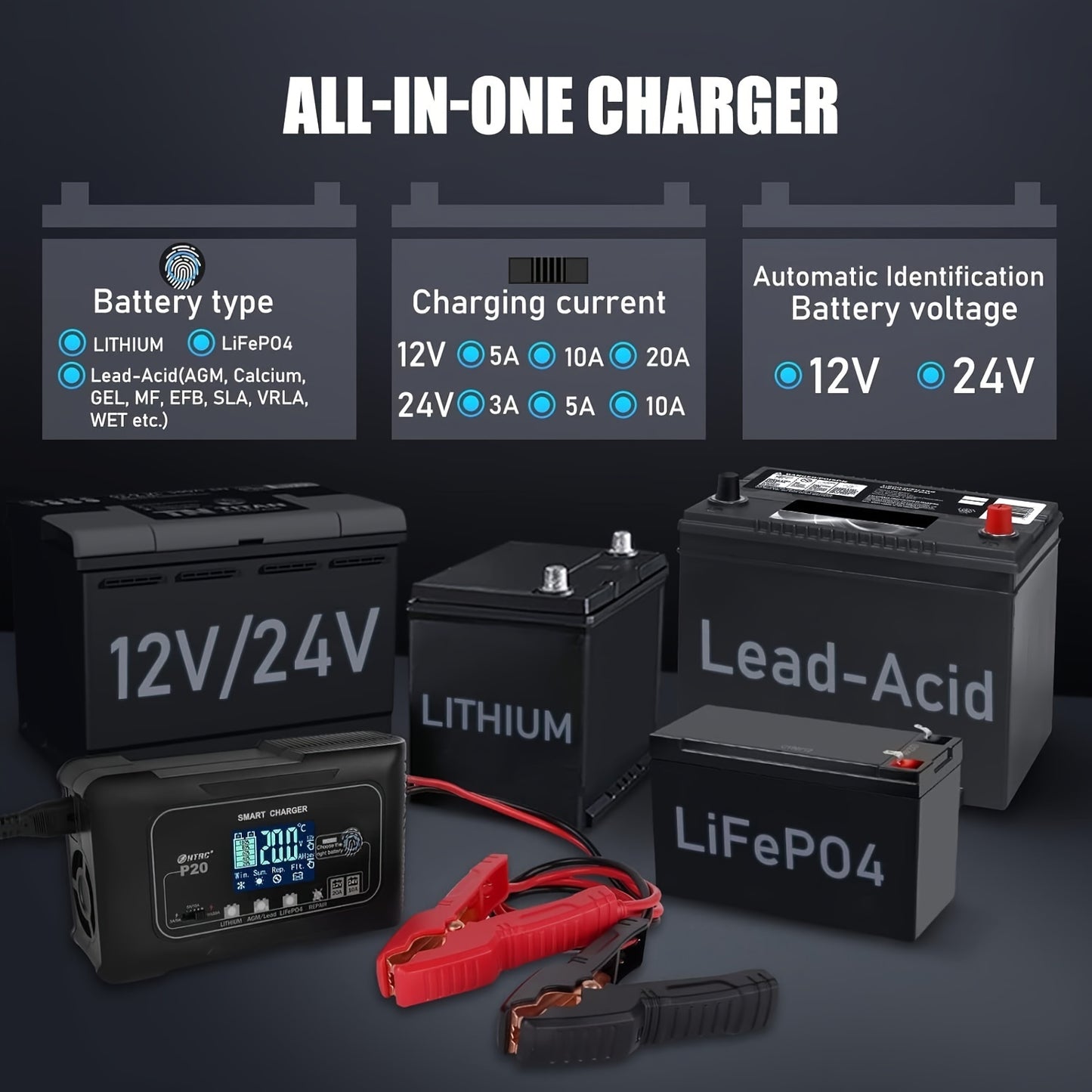 20-Amp Smart Battery Charge