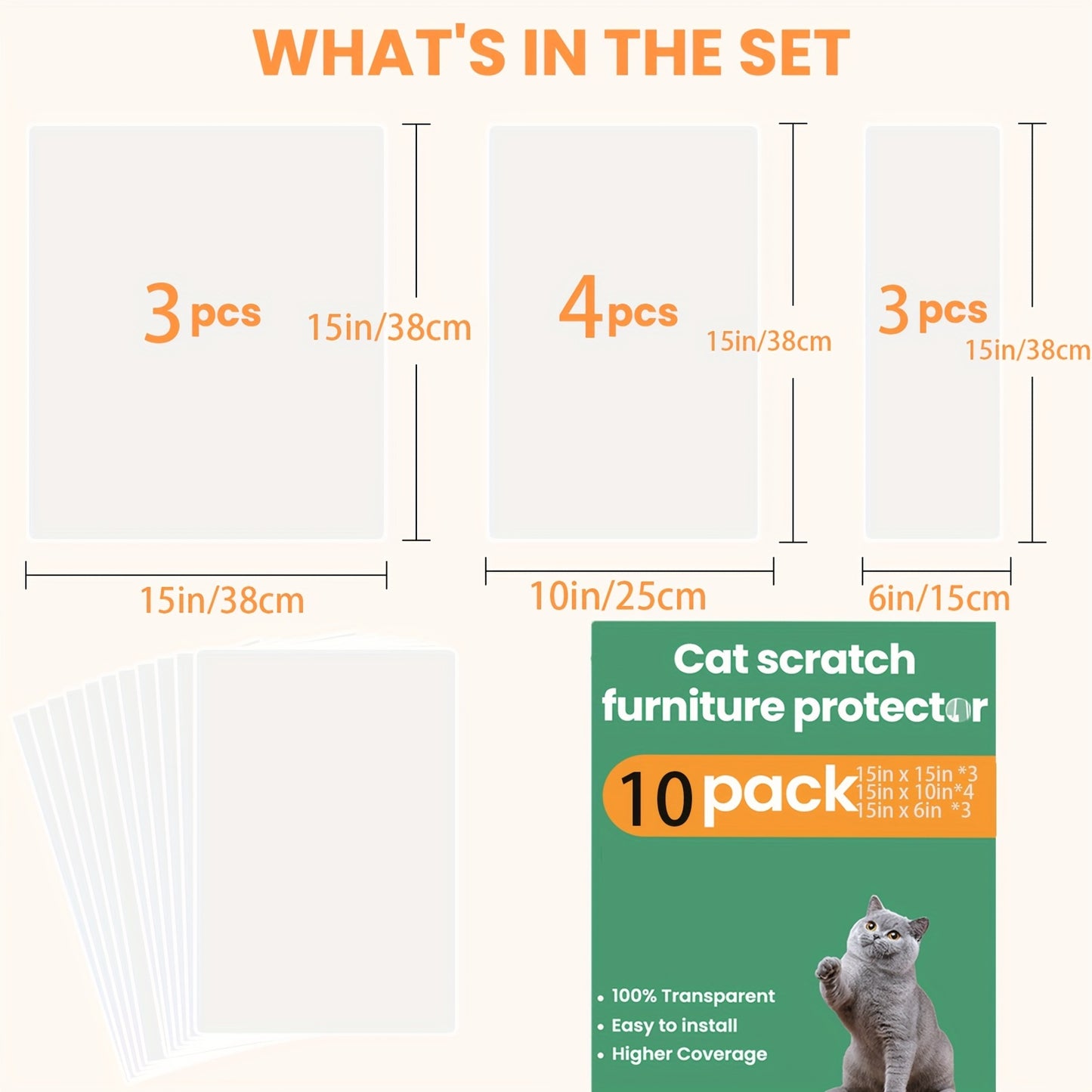 15 Pack Anti Cat Scratch Furniture Protector