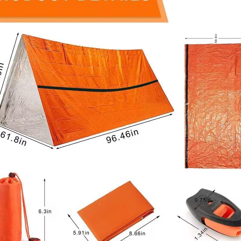 Emergency Kit, 2-Person Emergency Survival Tent Shelter, with Snake Bite Kit