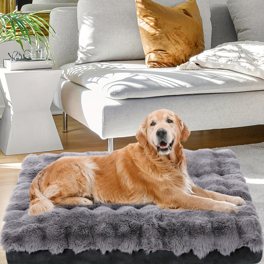 Dog Bed for Extra Large Dogs Orthopedic Dog Bed Soft Plush Faux Fur Fluffy Dog Mat with Removable Washable Cover