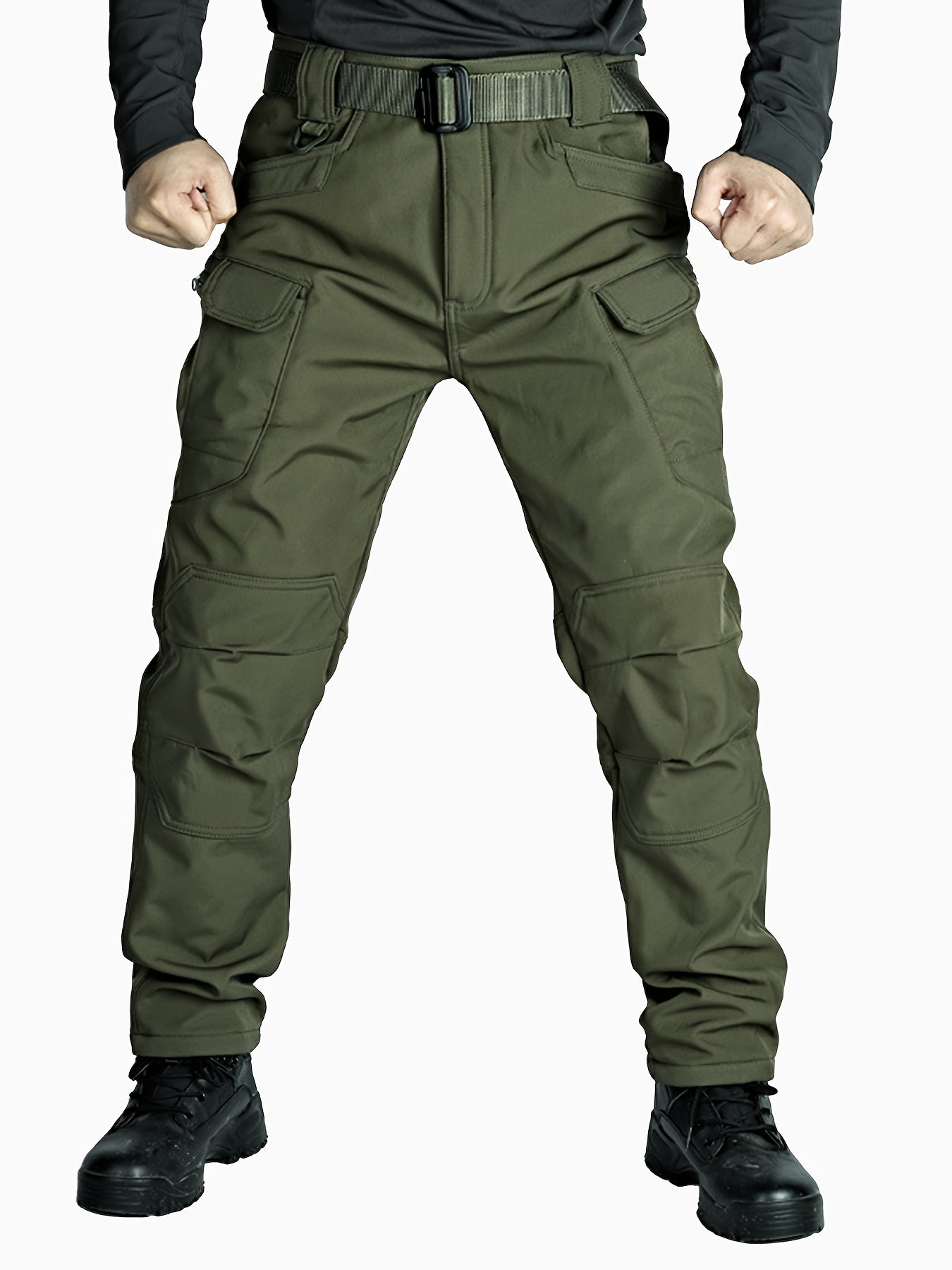 Men's Multi Pocket Fleece Warm Tactical Pants