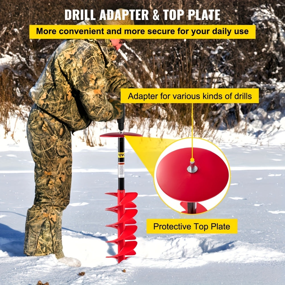 Ice Drill Auger, 8'' Diameter Nylon Ice Auger, 41'' Length Ice Auger Bit