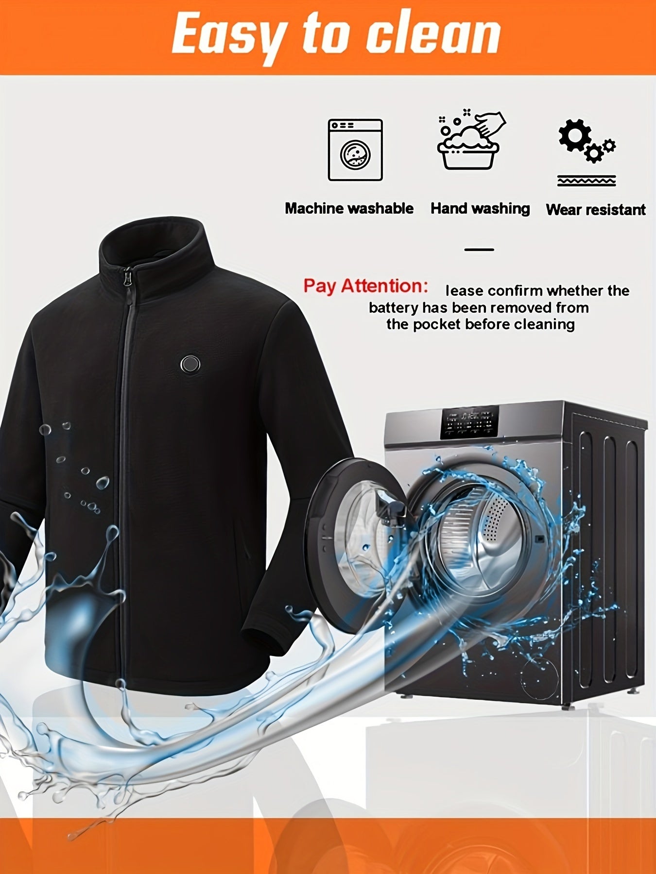 Men's Warm Heated Sport Coat Fleece Jacket, Battery Pack 7.4V Fast Heating,  (with Batteries)