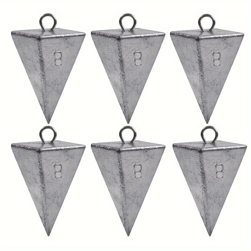 6/10pcs Pyramid Sinkers Fishing Weights Fishing Sinkers, available weights are 1oz, 2oz, 3oz, 4oz, 5oz, 6oz, 8oz